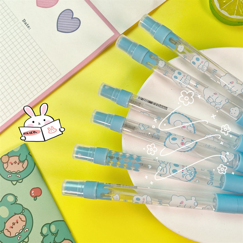 Cartoon Cute Rabbit Spray Pen Simple Small Clear Cool Water Spray Pen Student Portable Multi-Function Signature Pen Water Pen Black