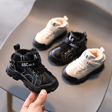 寶寶鞋子男0-1-3歲2女童加絨棉鞋小童皮面冬鞋保暖嬰兒學步鞋