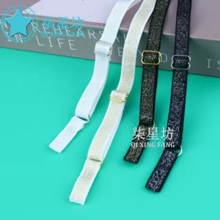 高品质多用途可调节松紧带 1.0CM金丝舞蹈服吊带银丝肩带尼龙亲肤