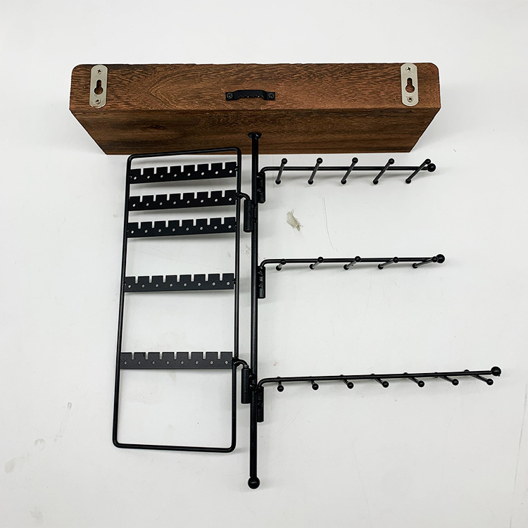 Amazon New Detachable Wooden Wall Hanging Jewelry Stand Earring Stand Necklace Display Stand Wall Ha
