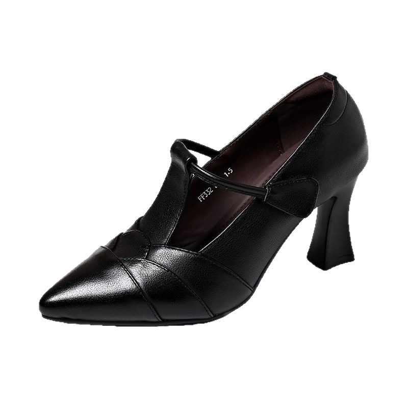 2026 primavera y verano nuevo estilo superficial estilo de moda universal perezoso de punta punta de un pie tacones gruesos zapatos antideslizantes de tacones altos