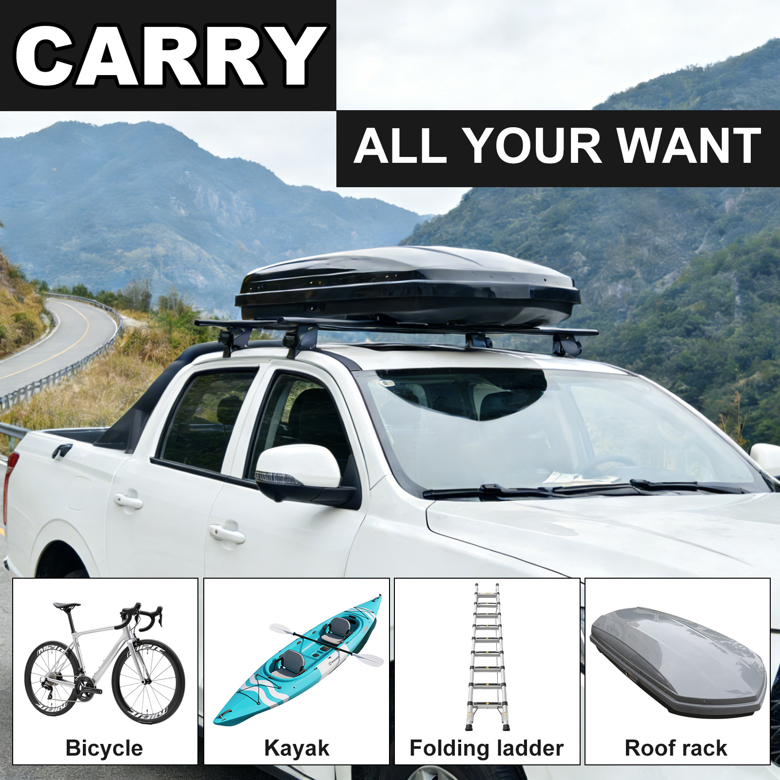SYDSZ Universal Tiger Claw Car Roof Rack Crossbars, Thickened, Universal Modification, with Lock, High Load Capacity