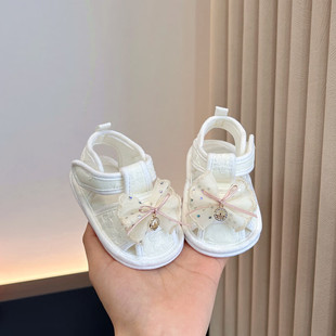 Summer baby girl baby sandals 0-1 years old 6 months cotton princess shoes breathable soft toddler non-slip shoes