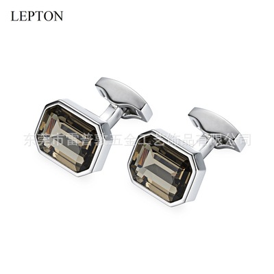 新品法式袖扣口袖扣锆石水晶袖扣男士歐美現貨批發定制cufflinks