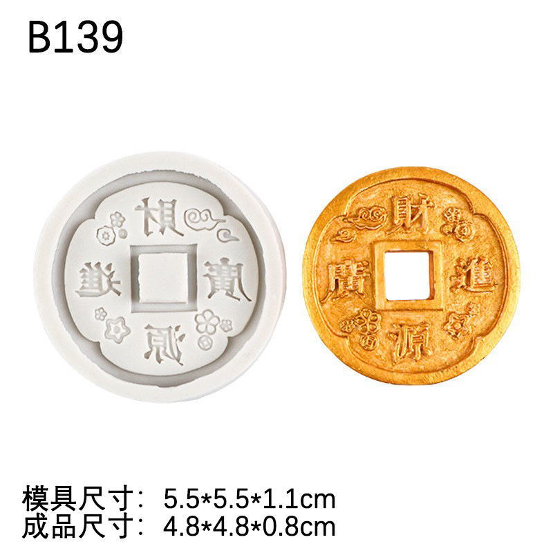 Suerte flores florecen y ricos negocios está en auge placa antigua moneda de silicona molde DIY creativo etiqueta engomada del refrigerador colgante