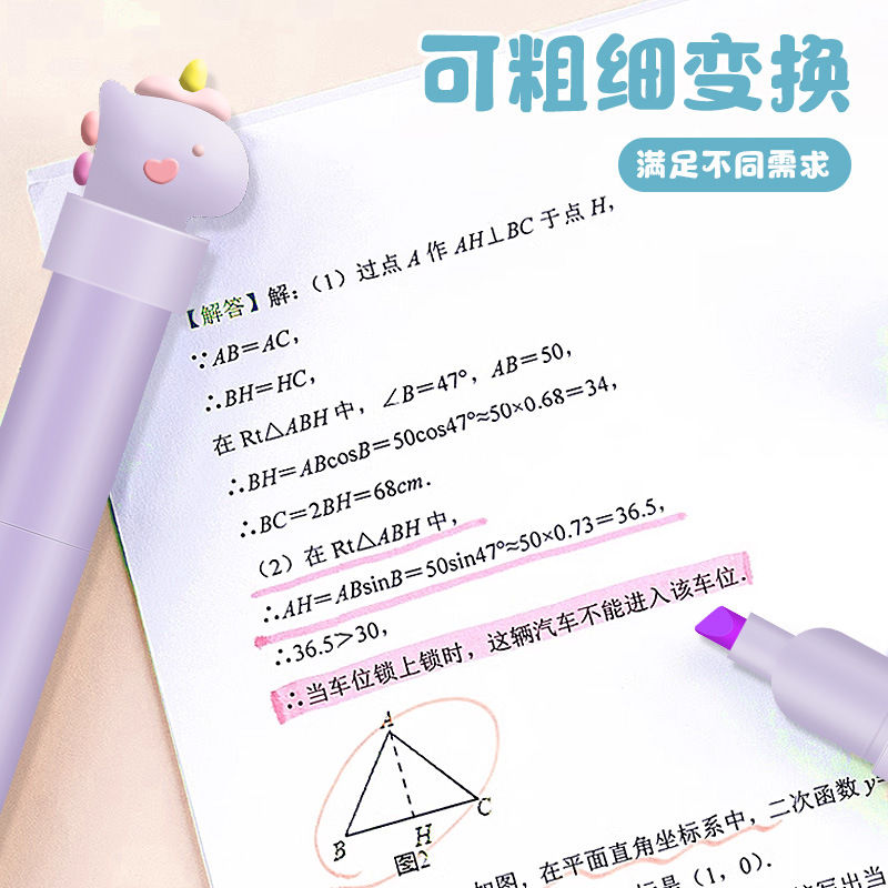 Unicornio puntero de resaltación puntero de marca puntero de mano puntero DIY set graffiti puntero de dibujos animados de alto valor de cara papelería