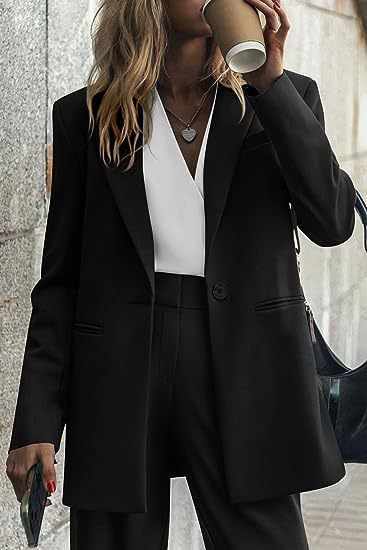 Women's Pant Set For Work Autumn Winter Professional Two Piece Outfit_voghion.com