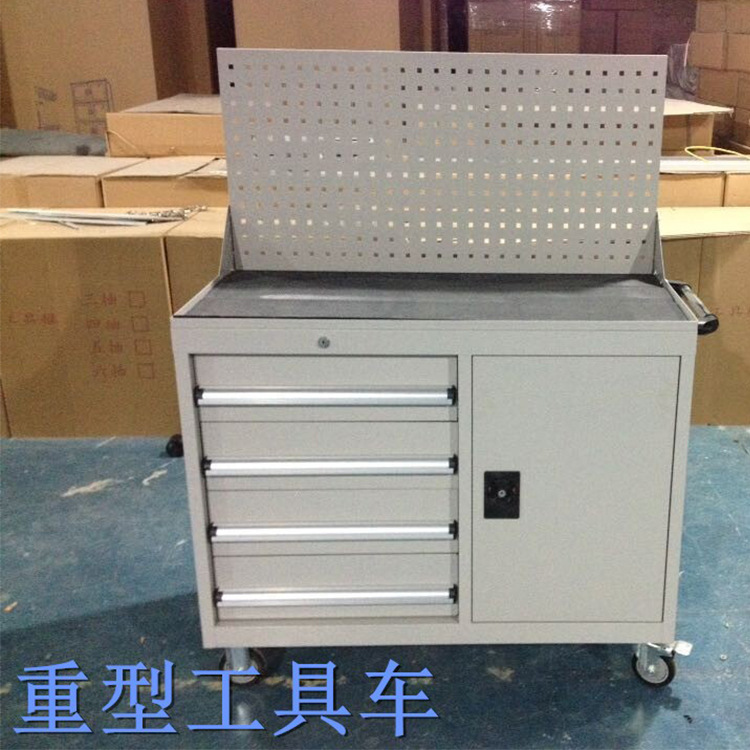 苏州抽屉工具柜重型移动工具车车间安全工具车置物柜带挂板
