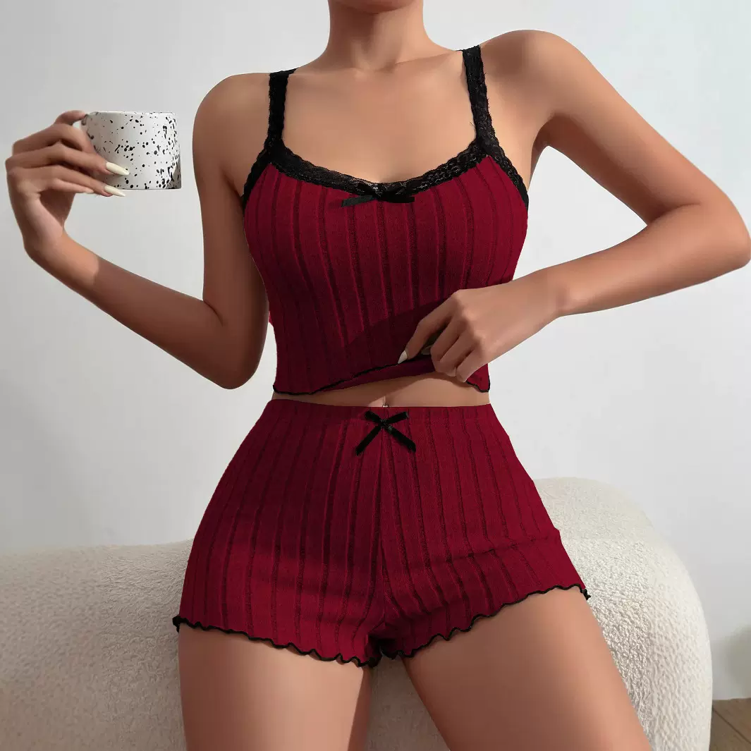 时尚2025春季休闲风气质女装拼贴涤纶无袖时尚休闲套装一手货源