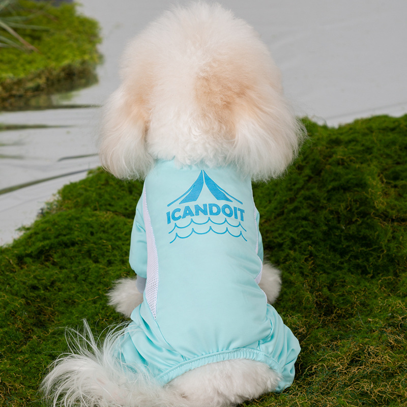 Perro de verano frío, abrigo de verano de cuatro patas, peluche para perros pequeños y medianos refrigeración al aire libre, ropa de perro de mascota a prueba de calor