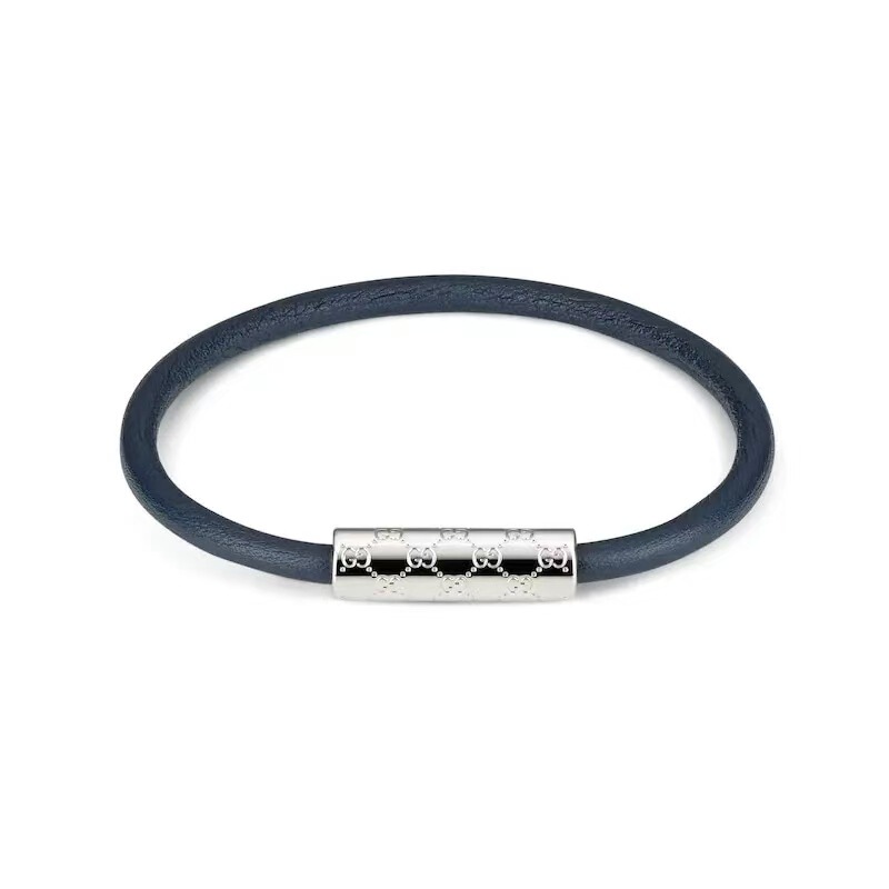 Gucci Double g New Style Leather Cord Pattern Magnetic Clasp Bracelet with a High-End Feel, Classic Letter Design, Unisex Versatile Leather Cord Accessory Gucci Double g New Style Leather Cord Pattern Magnetic Clasp Bracelet with a High-End Feel, Classic Letter Design, Unisex Versatile Leather Cord Accessory