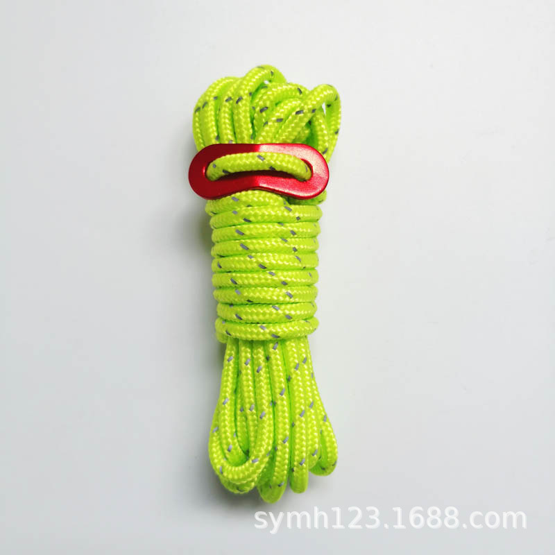 Suministro directo transfronterizo de cuerda de camping al aire libre carpa cuerda vinculante dosel cuerda a prueba de viento cuerda reflectante fija en stock fábrica al por mayor