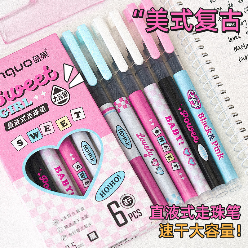 Quick dry rollerball cartoon capacious rollerball pen