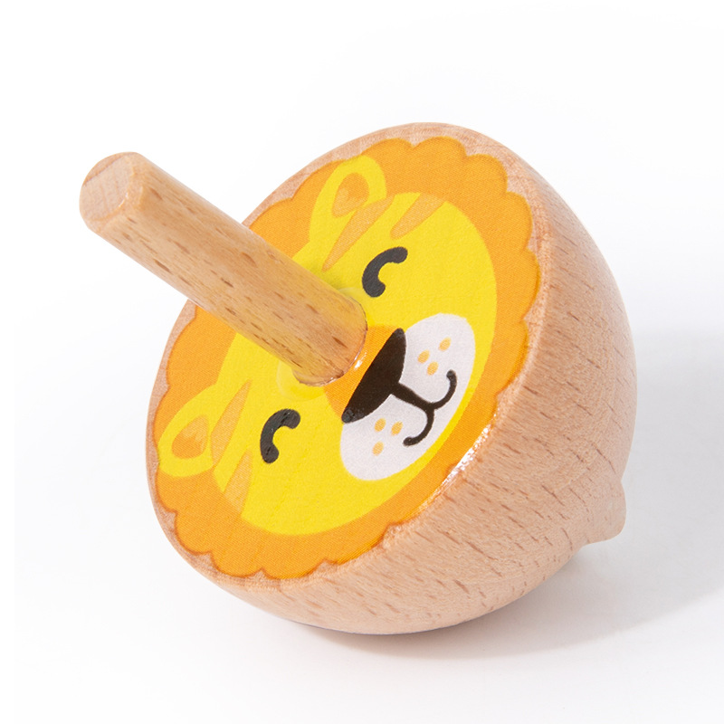 Frutas de punta de dedo en forma de animales pequeños giroscopio para niños dedo giratorio bebé juego de madera de juguetes de enseñanza