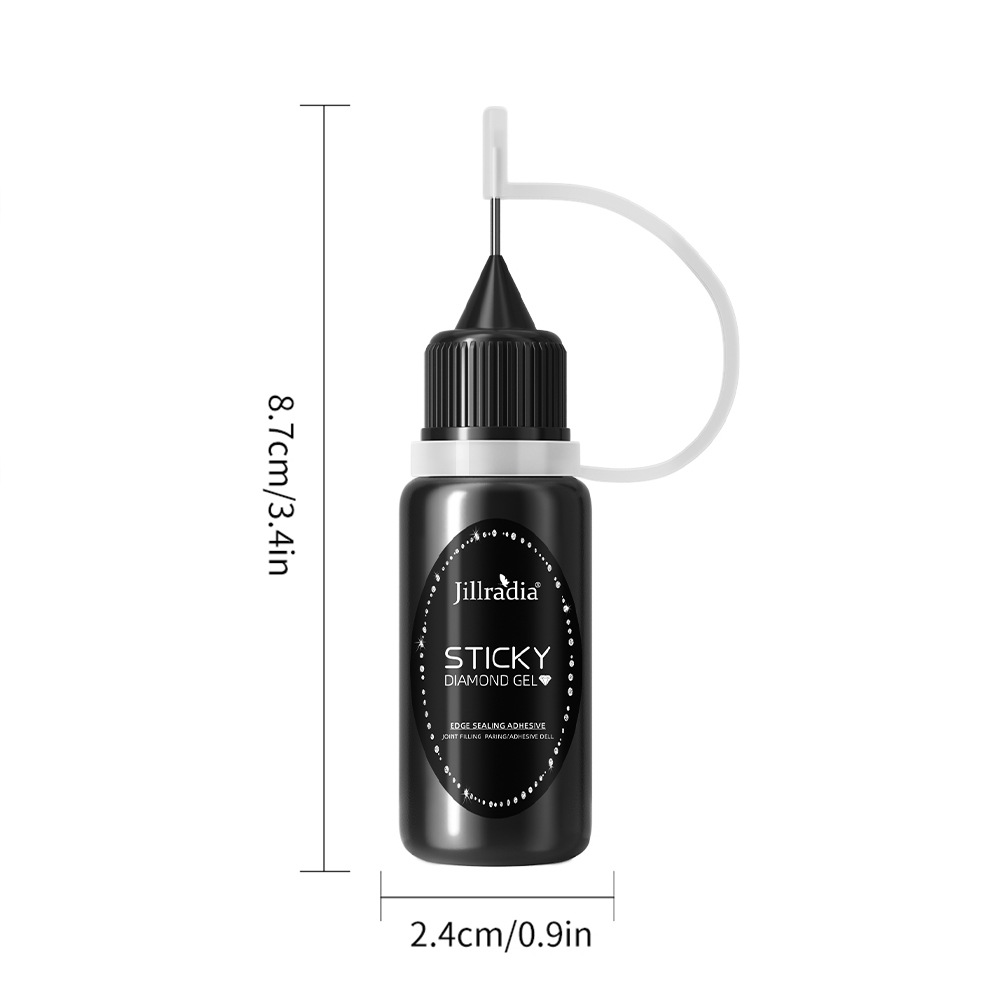 Adhesivo de diamante de sellado de borde sin lavado, pegamento de uñas especial de relleno rojo de goma de diamante de alta potencia