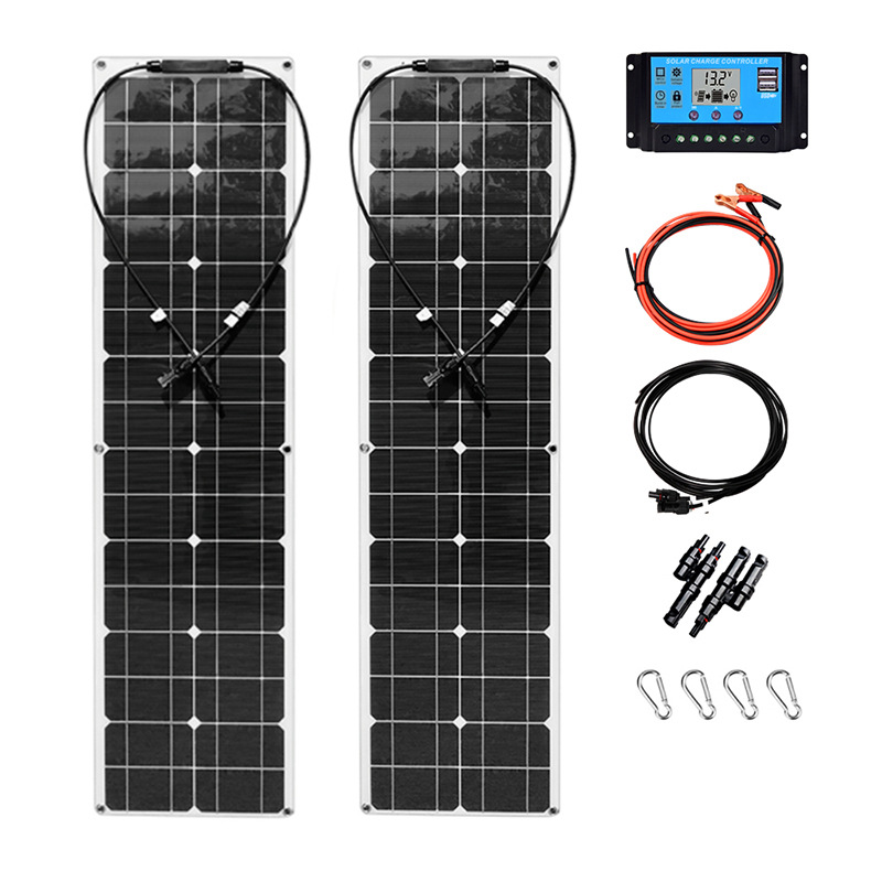 Panel solar transfronterizo 100W18V conjunto de controlador para baterías de automóviles, yates, RV camping