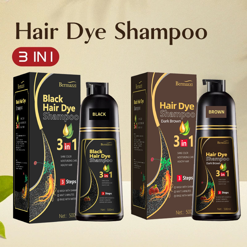 Cross-Border Black Hair Shampoo with Plant Essence, Non-Damaging Foam Hair Agent That Covers Gray Hair Without Fake Black Color, 500ml Cross-Border Black Hair Shampoo with Plant Essence, Non-Damaging Foam Hair Agent That Covers Gray Hair Without Fake Black Color, 500ml