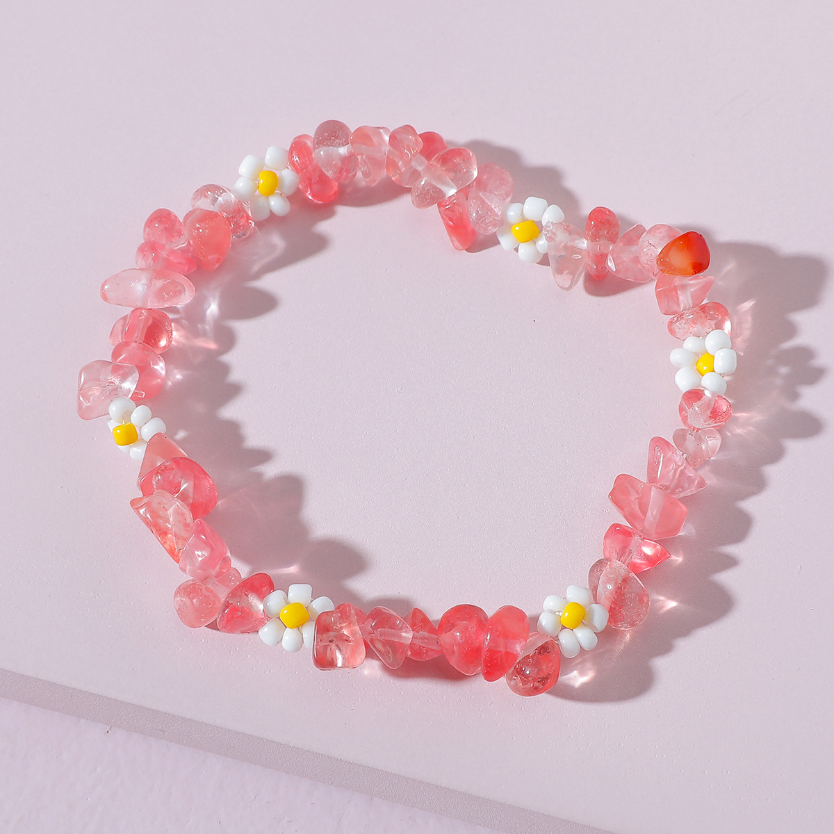 Stone Gravel Rice Bead Braided Flower Bohemian Style Bracelet wholesale jewelry Nihaojewelry