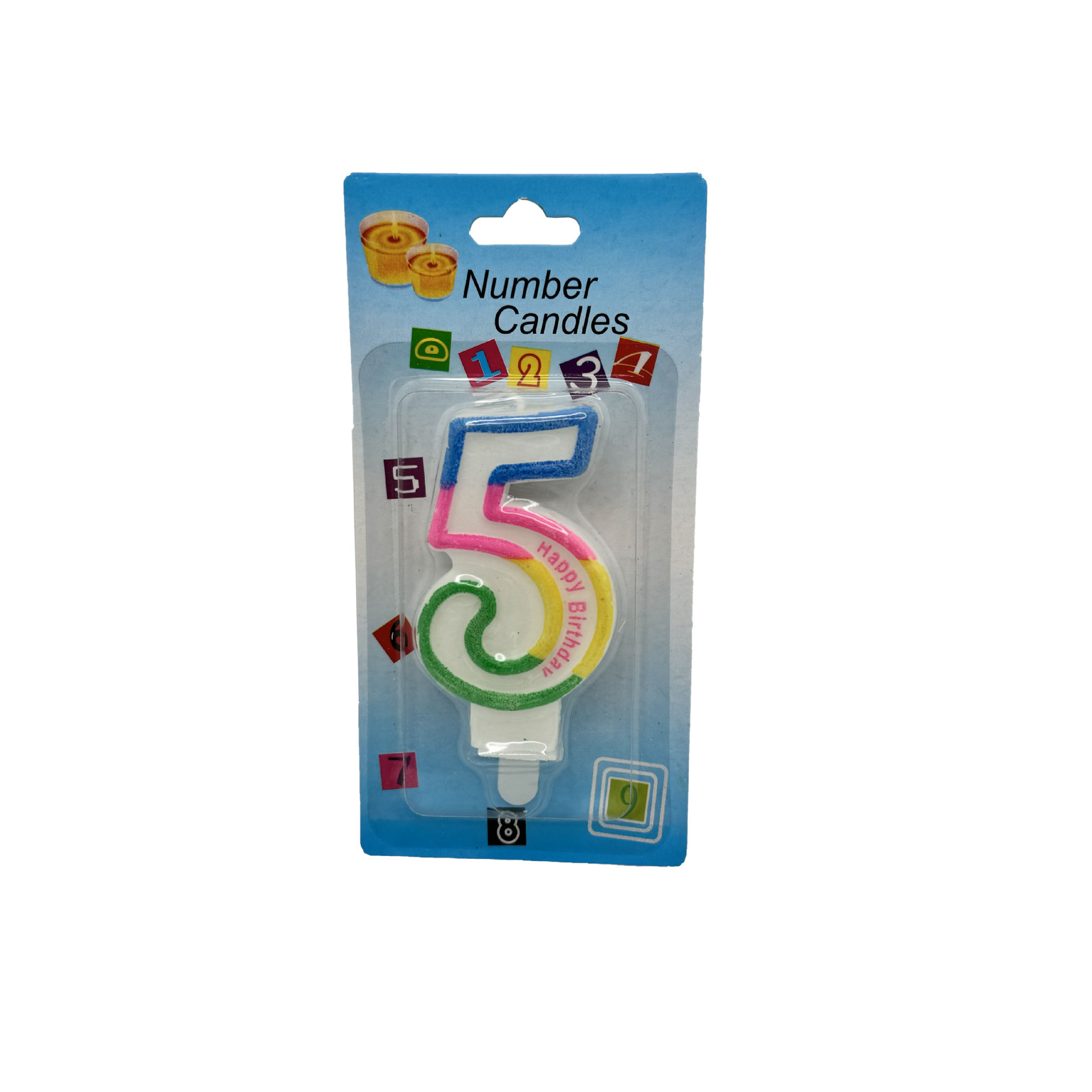 Velas de cumpleaños con número 5