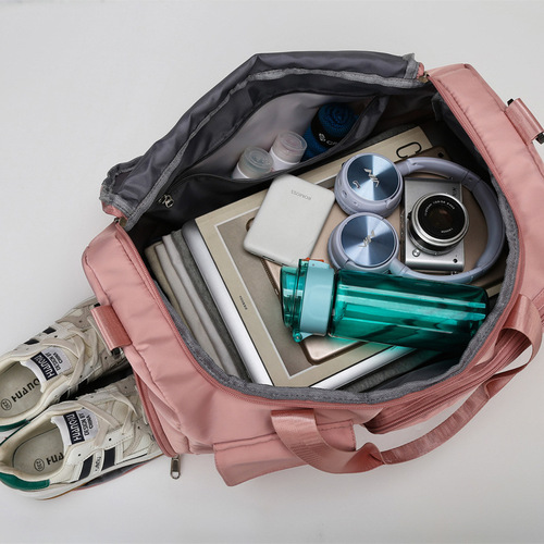  New Fitness Bag with Wet and Dry Separation, Yoga Bag, Short Trip Business Trip Airport Bag, Large Capacity Travel Bag with Independent Shoe Compartment