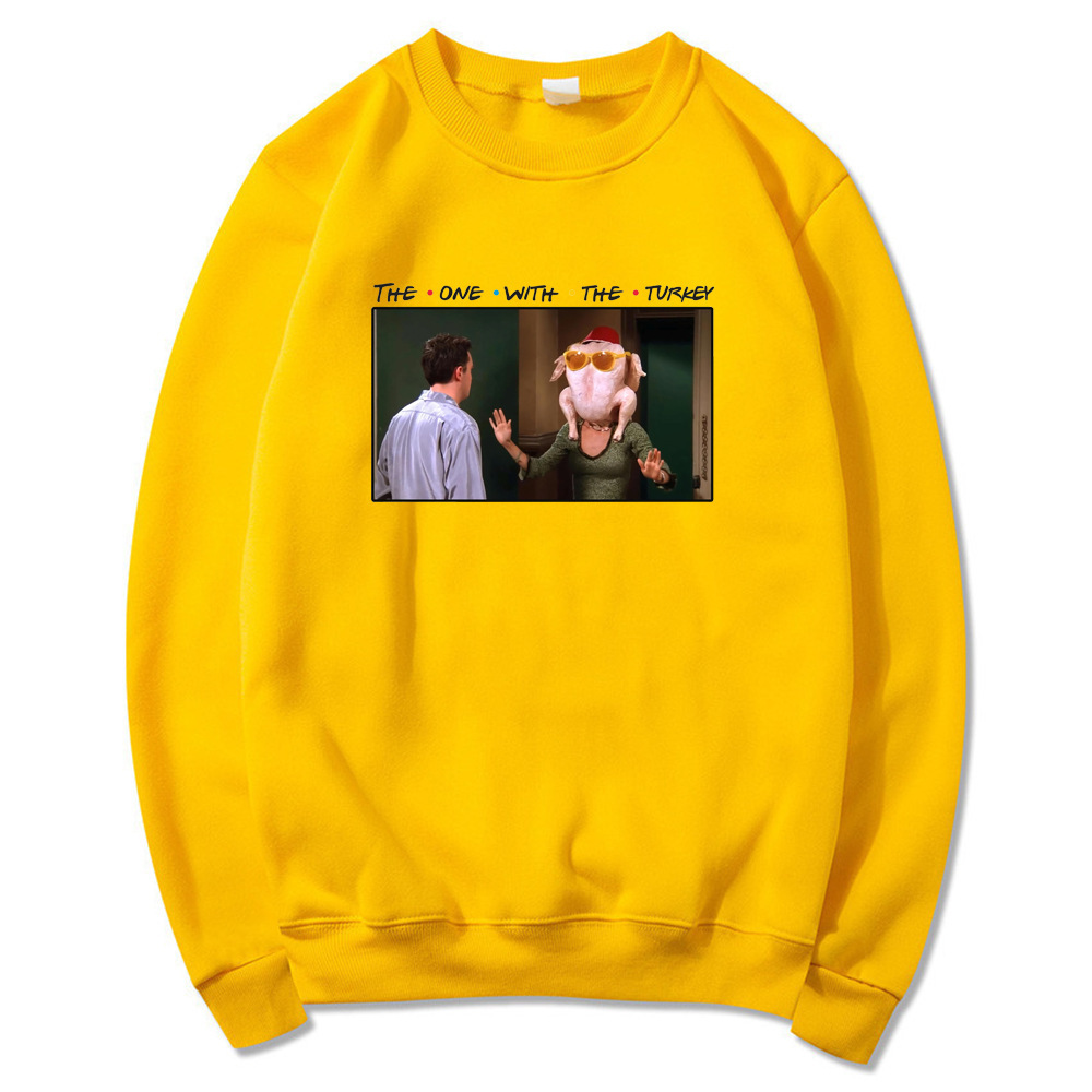 Friends Thanksgiving Sweatshirt Funny Turkey Graphic Hoodie