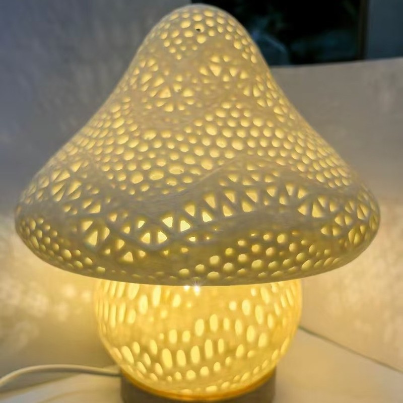 3dプリントキノコ灯ins風寝室茶室携帯小夜灯茶灯創意クリーム風電気スタンド|undefined