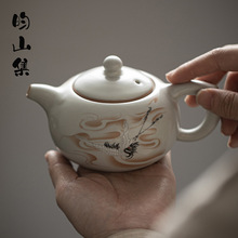 西施壶壶单个高档不烫手中式手绘仙鹤泡茶壶家用功夫茶具陶瓷小单