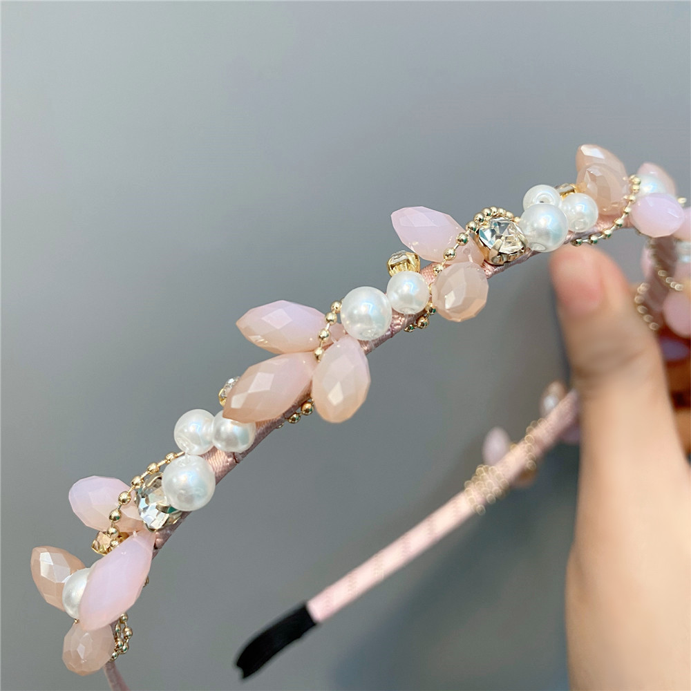 Korean Style Imitation Crystal Pearl Headband Wholesale display picture 10