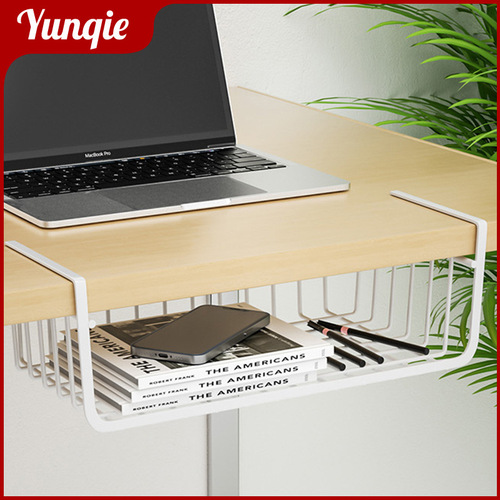 Hanging basket under cabinet hanging basket kitchen storage rack sundry storage basket under table partition dormitory iron desktop storage rack