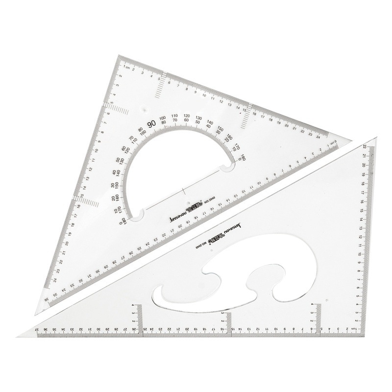 15 / 20 / 25 / 35 / 40 / 45cm juego de regla triangular mono de oro papelería estudiantes herramientas de dibujo gran tabla triangular