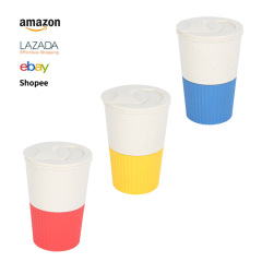 国境を越えた卸売り小麦わらプラスチックコーヒーカップサラリーマン朝食カップ断熱屋外携帯牛乳カップ対外貿易