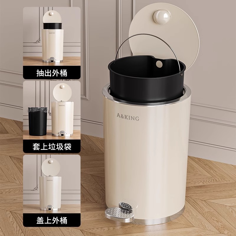 Net celebrity ins basura de alto valor de la cocina doméstica canasta de lujo ligera sala de estar dormitorio pie con cubierta de gran capacidad