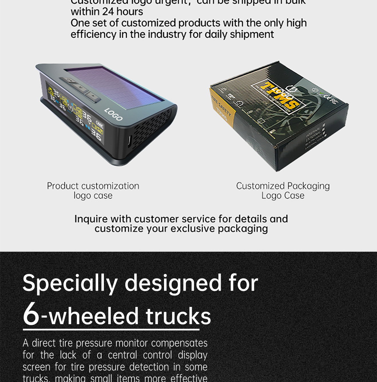 T15-6 Tire Pressure Monitor Solar-Powered Tire Pressure Monitoring System for Rvs and Cars