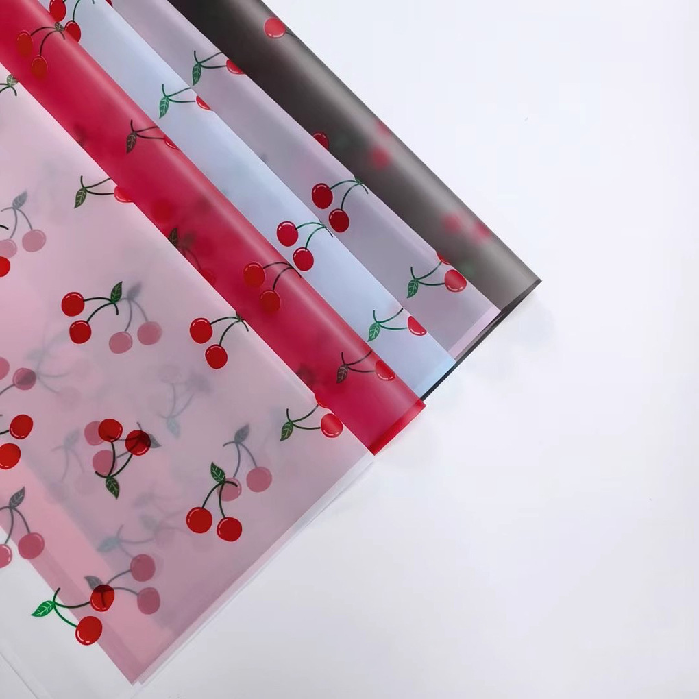 Li Zhi Ran cereza niebla superficie impermeable flor embalaje floral embalaje semitransparente papel hansu embalaje floral