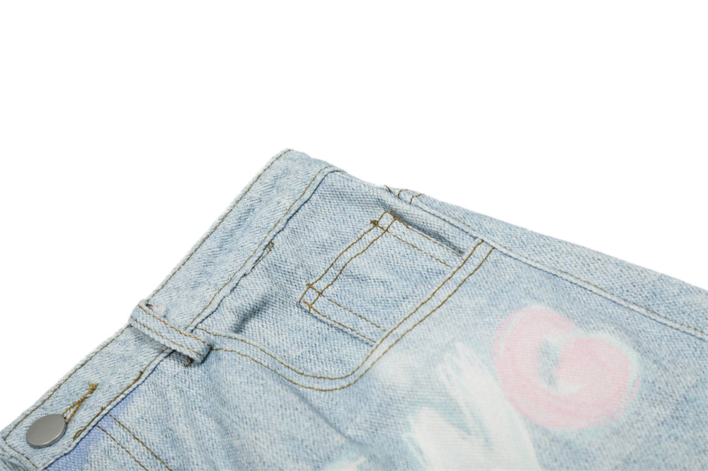 Men's Tie-Dye Gradient Jeans - High Street Vibe, Loose Fit, Wide Leg, Straight Cut, Distressed Wash, Casual Streetwear For Men ( Blue, S-XL)​_mkmklike.com