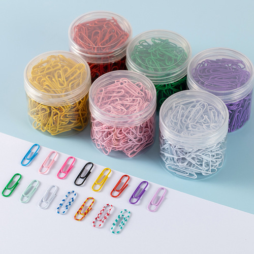 Clip Buckets for Creative Bookmarks - Colorful Nickel Plated Rust-Proof Metal Paper Clips - Office Stationery