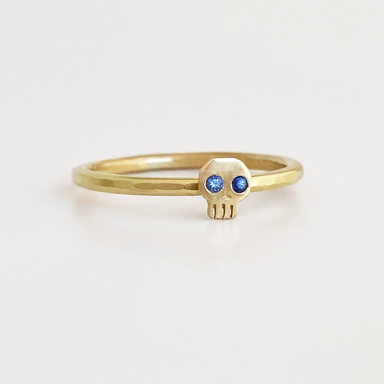 Retro Skull Copper Plating Inlay Zircon Rings 1 Piece