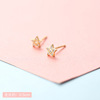 Earrings, golden small goods, silver needle, simple and elegant design, internet celebrity