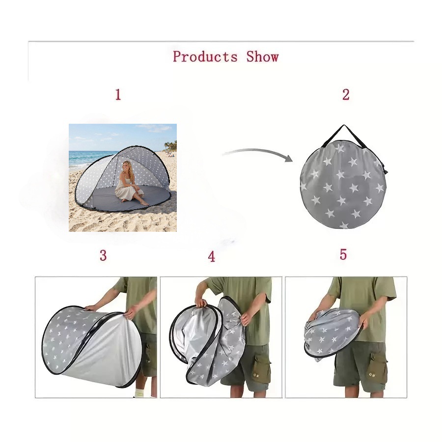 Beach Tent, Convenient Quick-Open Children's Tent, Outdoor Camping, No Need to Set Up, Sunshade, Sun Protection, Picnic Tent, Cross-Border