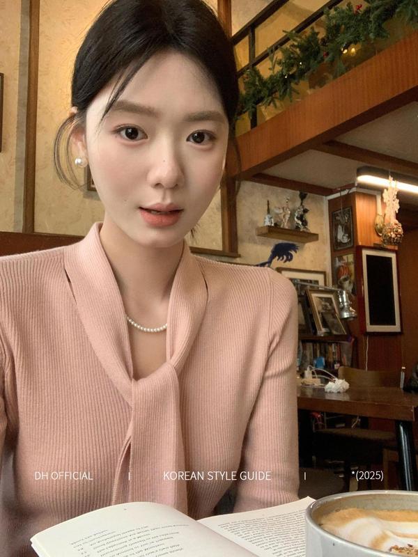 限时丨 大花【温柔低语 gentle】韩系毛针织衫设计款飘带V领|undefined