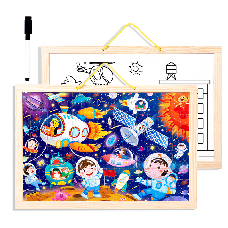 200 piezas de puzzle de madera para niños muchos juegos temáticos juegos de doble cara juguetes de inteligencia de educación temprana