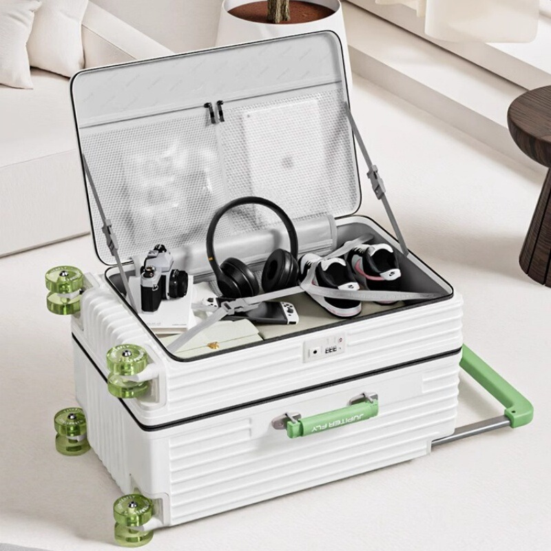 Side-Opening Large-Capacity Suitcase with Expandable Wide Handle, 20inch Carry-On Suitcase, 24-Inch Password Lock Suitcase