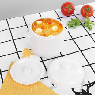 Customized Ceramic Water-Proof Stew Pot with Lid, Steamed Egg Bowl, Stewed Bird's Nest, Egg Custard, Small Stew Soup, Household and Commercial Use for One Person
