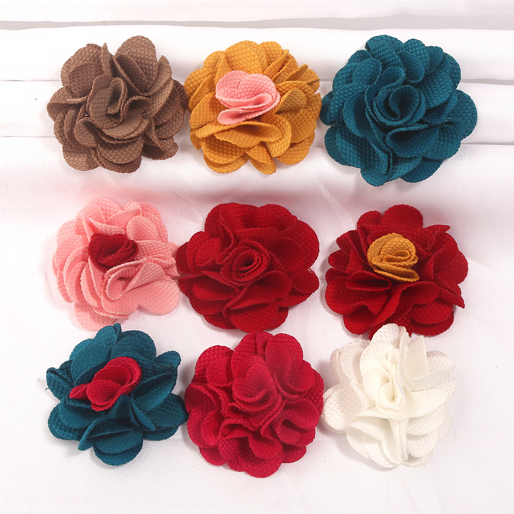 Approximately 5cm pieces of handmade fabric flowers, headwear accessories, clothing accessories, floral decorations