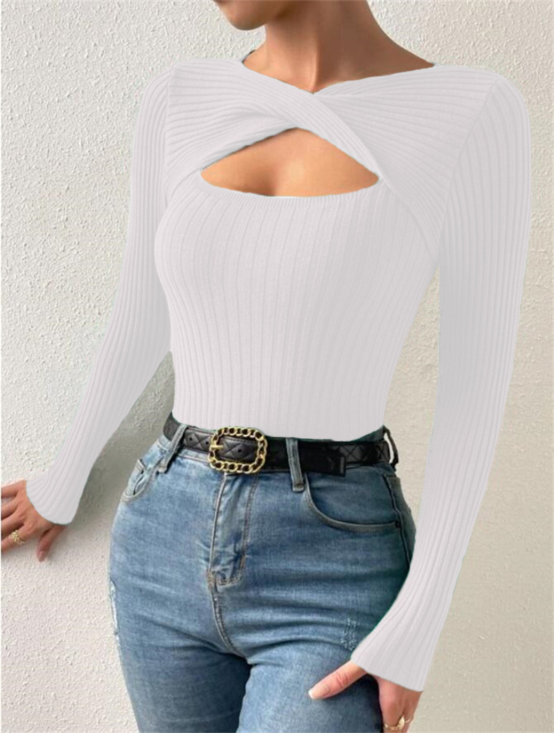 154g Weight Long Sleeve Sleeve Length Pullovers Placket Type Regular Sleeve Sleeve Type Polyester Fabric Type Regular Top Length Sweater Tops Type Holiday, Daily Occasion U Neck Neckline Slim Fit Type Solid Color Pattern Winter, Autumn Season Women's Gender Elegant, Streetwear Style Wholesale Women's Elegant Streetwear Solid Color Long Sleeve Sweaters & Cardigans 16
