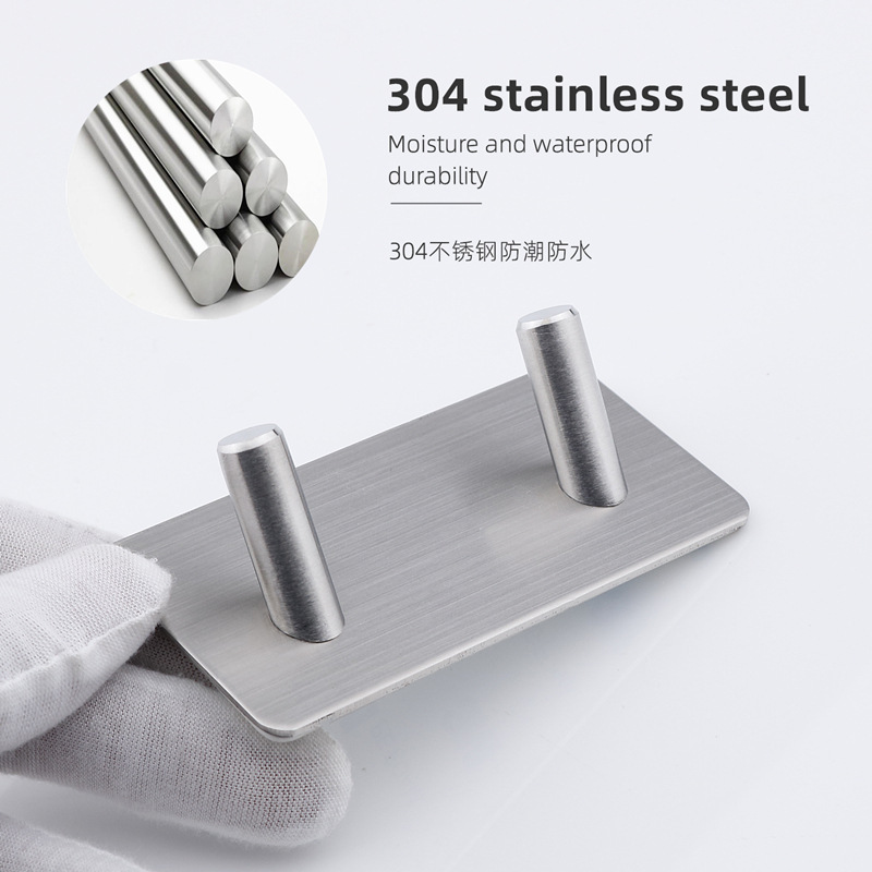 Amazon Creative Metal Bathroom Kitchen Adhesive Hook Black Stainless Steel Hook Door Behind Wall Mount No Drill Hook