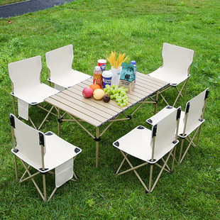Cross-Border Outdoor Folding Chair Set Camping Chair Fishing Chair Self-Driving Barbecue Stall Chair Egg Roll Table Folding Chair