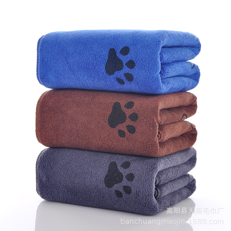 Cross-border new pet towels, bath towels for dogs and cats, absorbent and quick-drying, soft, and customizable with a logo