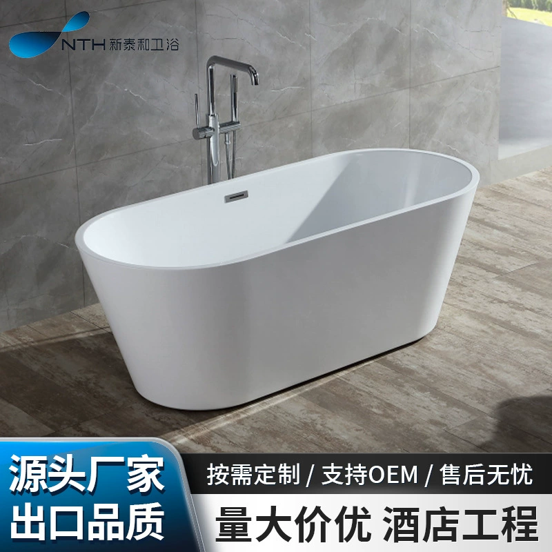 Ванна для отелей и гостевых домов, отдельностоящая малогабаритная ванна для одного человека, ванна для ванной комнаты, интегрированная акриловая ванна для замачивания