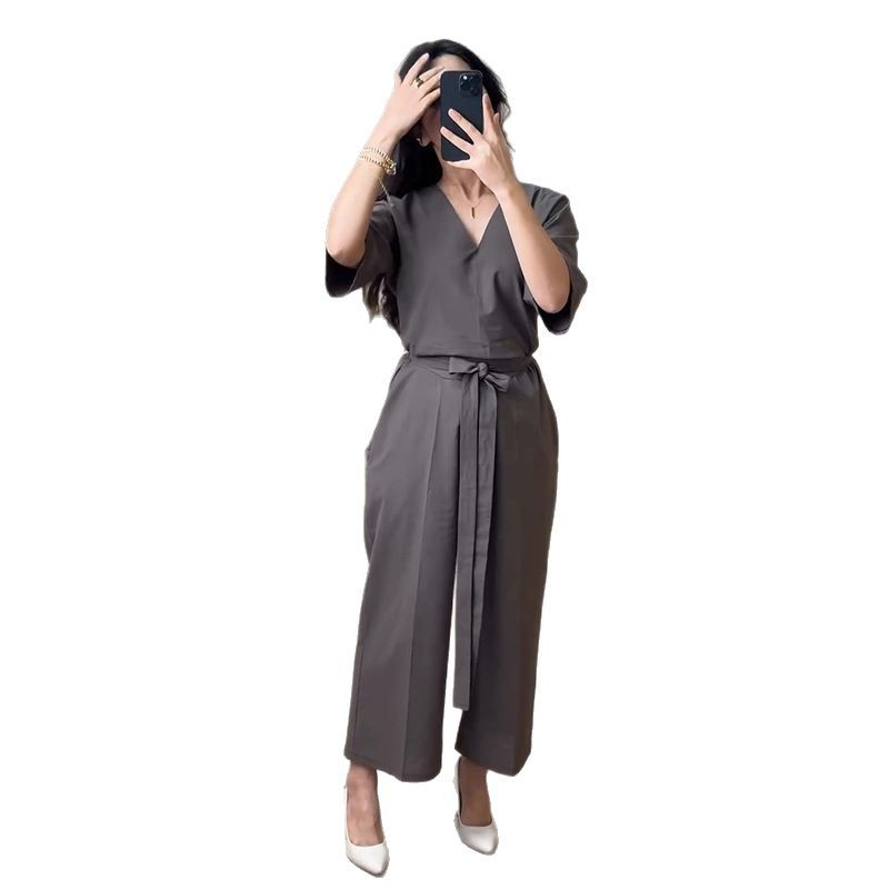 2025 nuevo comercio exterior transfronterizo de Europa y América Amazon ropa de mujer cuello v casual de moda suelta de color sólido jacket de manga corta